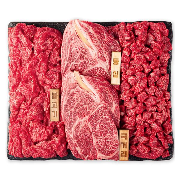 [고급포장][한우맘] 1등급 한우선물세트 예찬 1.2kg (등심/불고기/국거리)