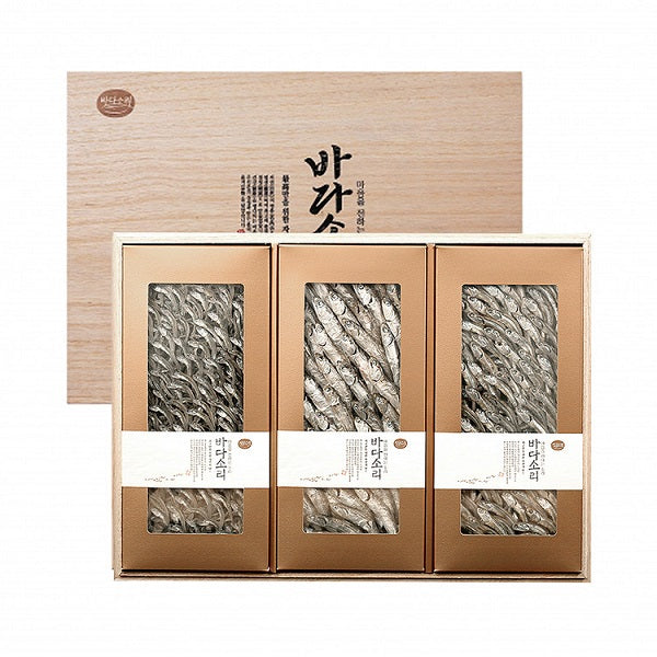 [정성2호] 바다소리 프리미엄 멸치 선물세트 (특선자멸+특선은빛대멸+특선중멸/각 230g/보자기 포장)