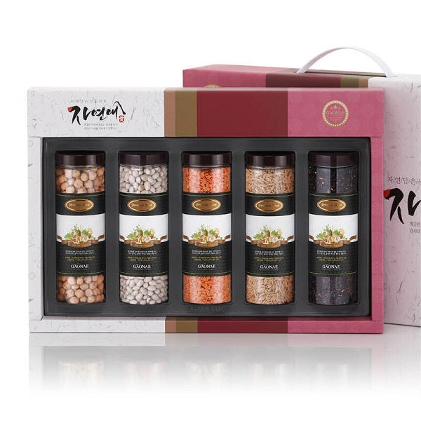 [가온애] 자연애 잡곡세트 3호(귀리/병아리콩/렌틸콩(레드)/흰강낭콩/찰흑미)