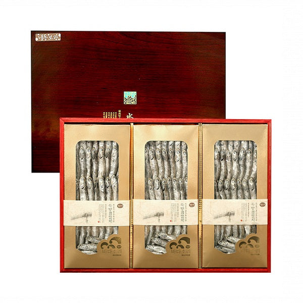 [정성3호] 바다소리 남해 최고급 특죽방멸치 선물세트 (250g x 3개입/ 보자기 포장)